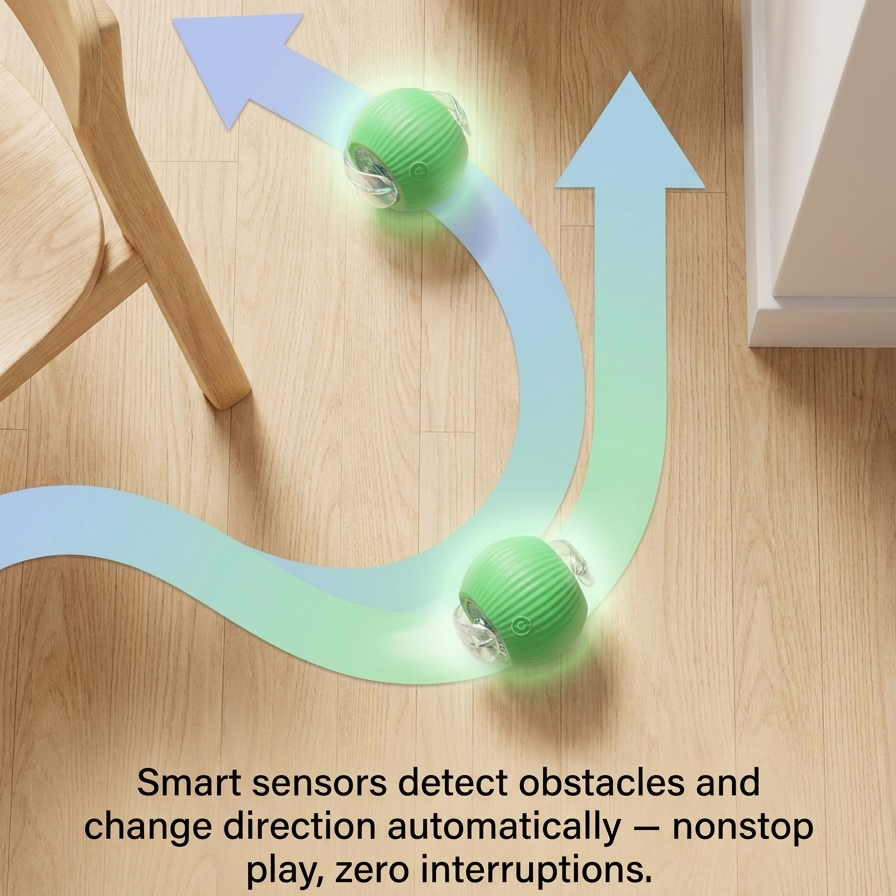 Glowing Self-Rolling Ball for Cats — USB Rechargeable