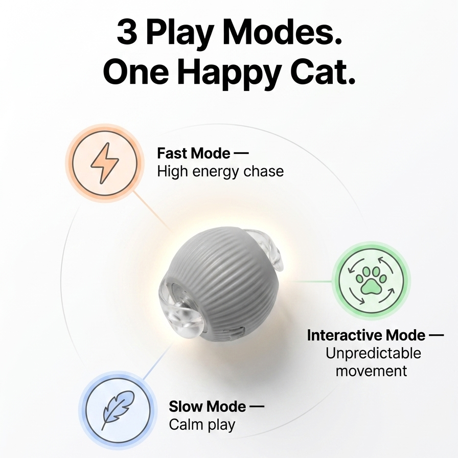 Glowing Self-Rolling Ball for Cats — USB Rechargeable